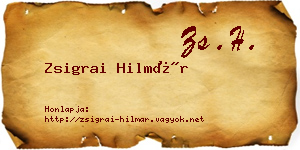 Zsigrai Hilmár névjegykártya